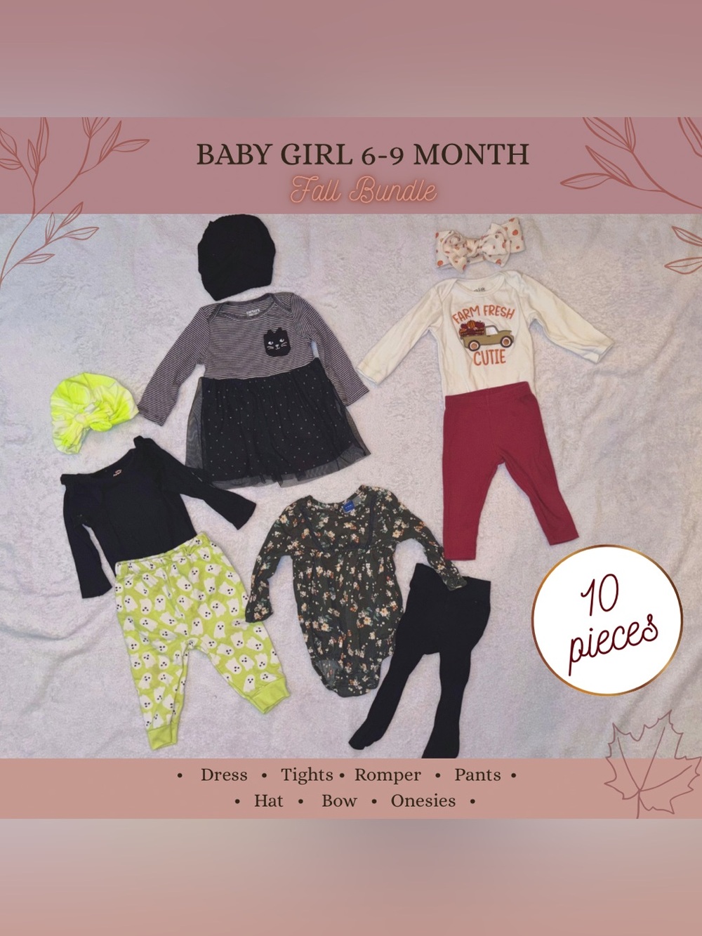 Baby Girl 6–9 Month Fall Bundle | 10 Pieces